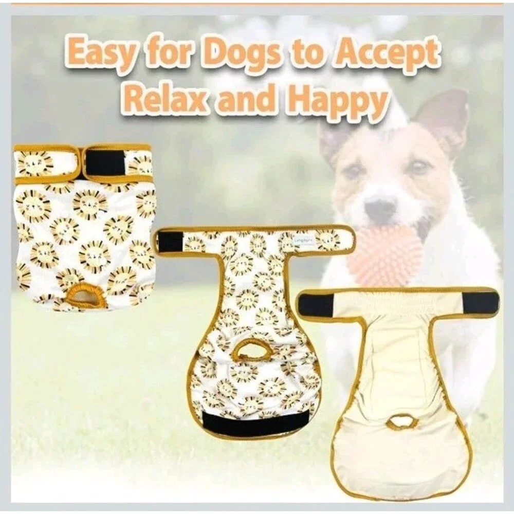 Washable Female Dog Diapers (3 Pack),size M Reusable No Leak Diaper For Dog